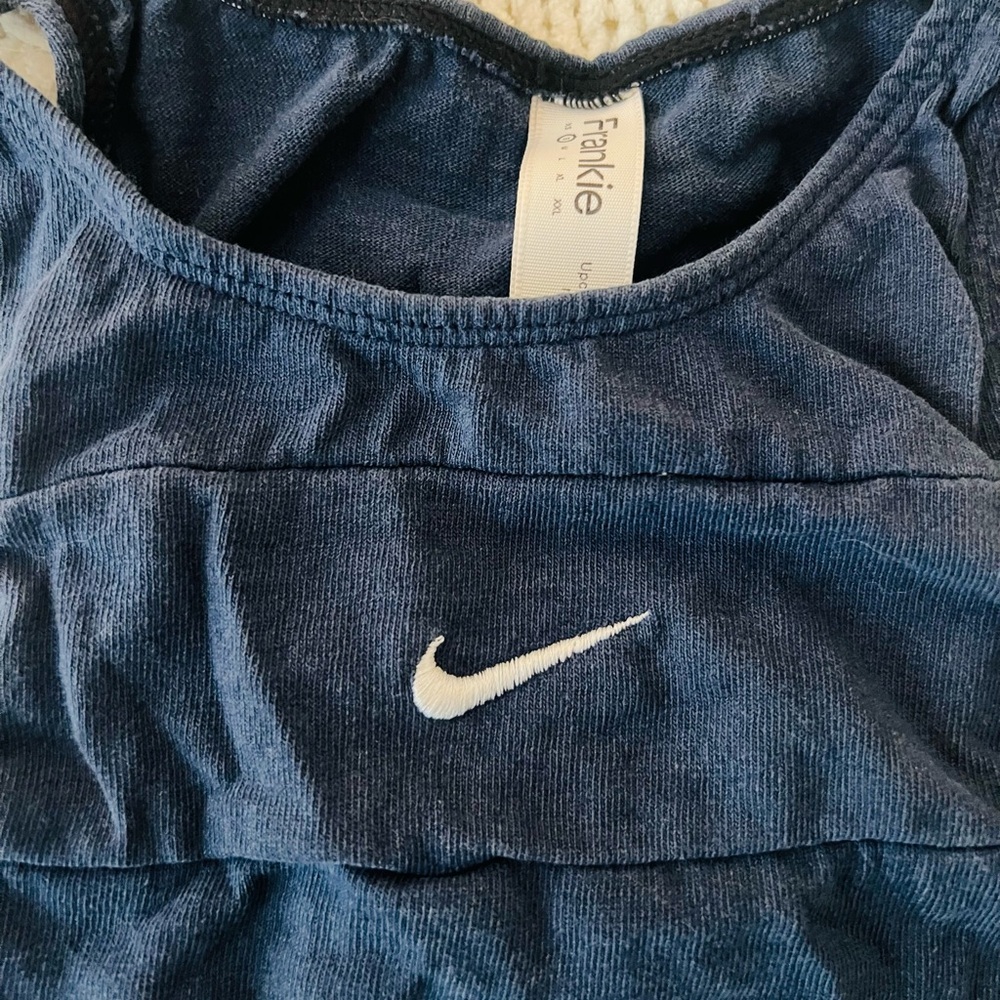 Navy Nike Reworked Cropped Tank Top - Picture 2 of 3